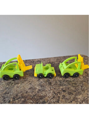Fisher Price Little People Construction Vehicles Lot of 3 Dump Truck Vintage
